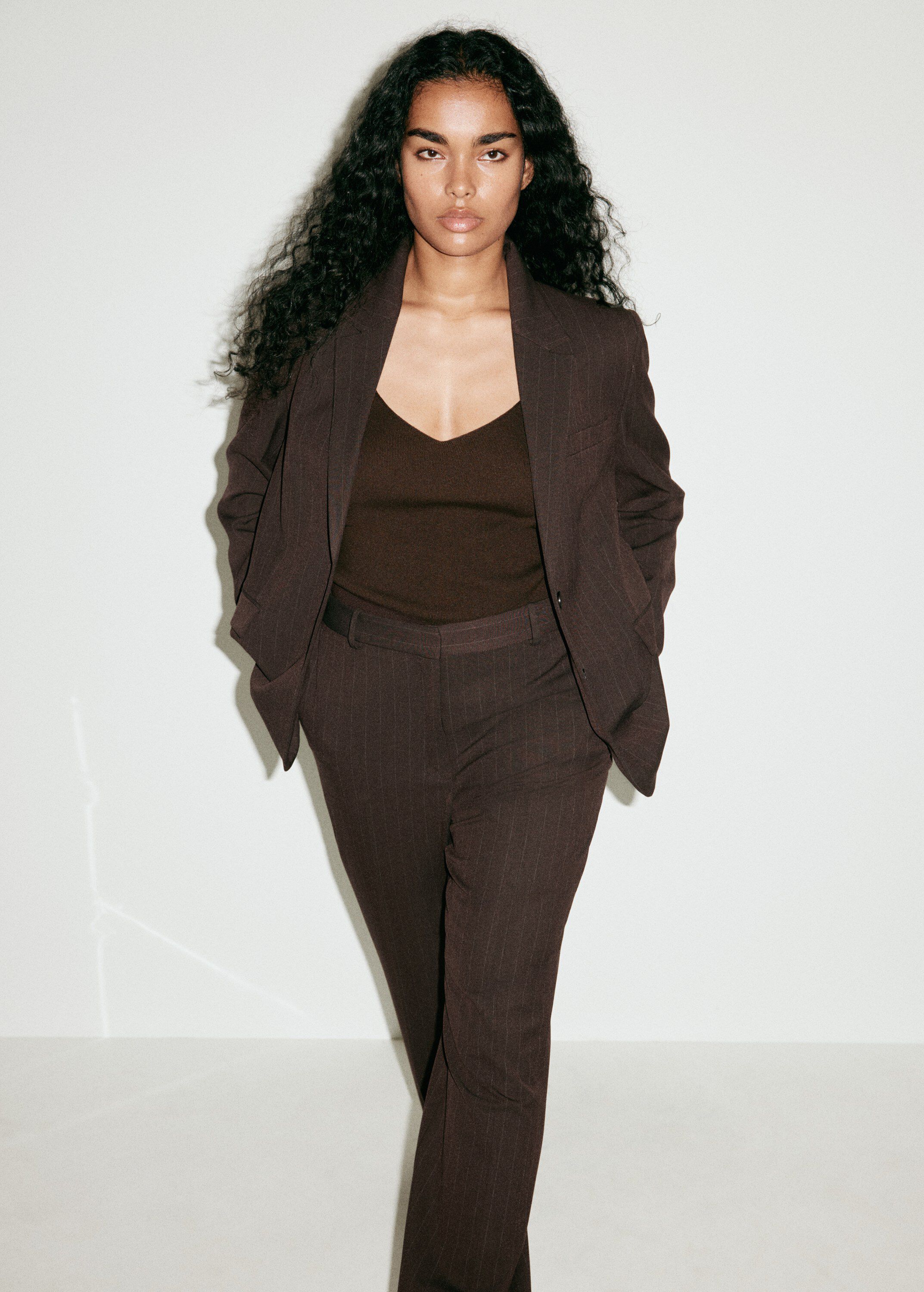 Pinstripe suit trousers