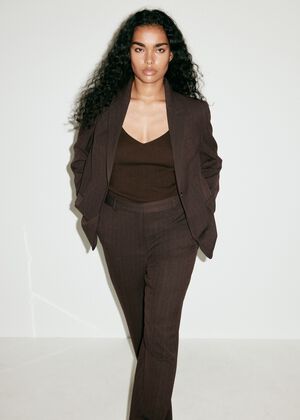 Pinstripe suit trousers