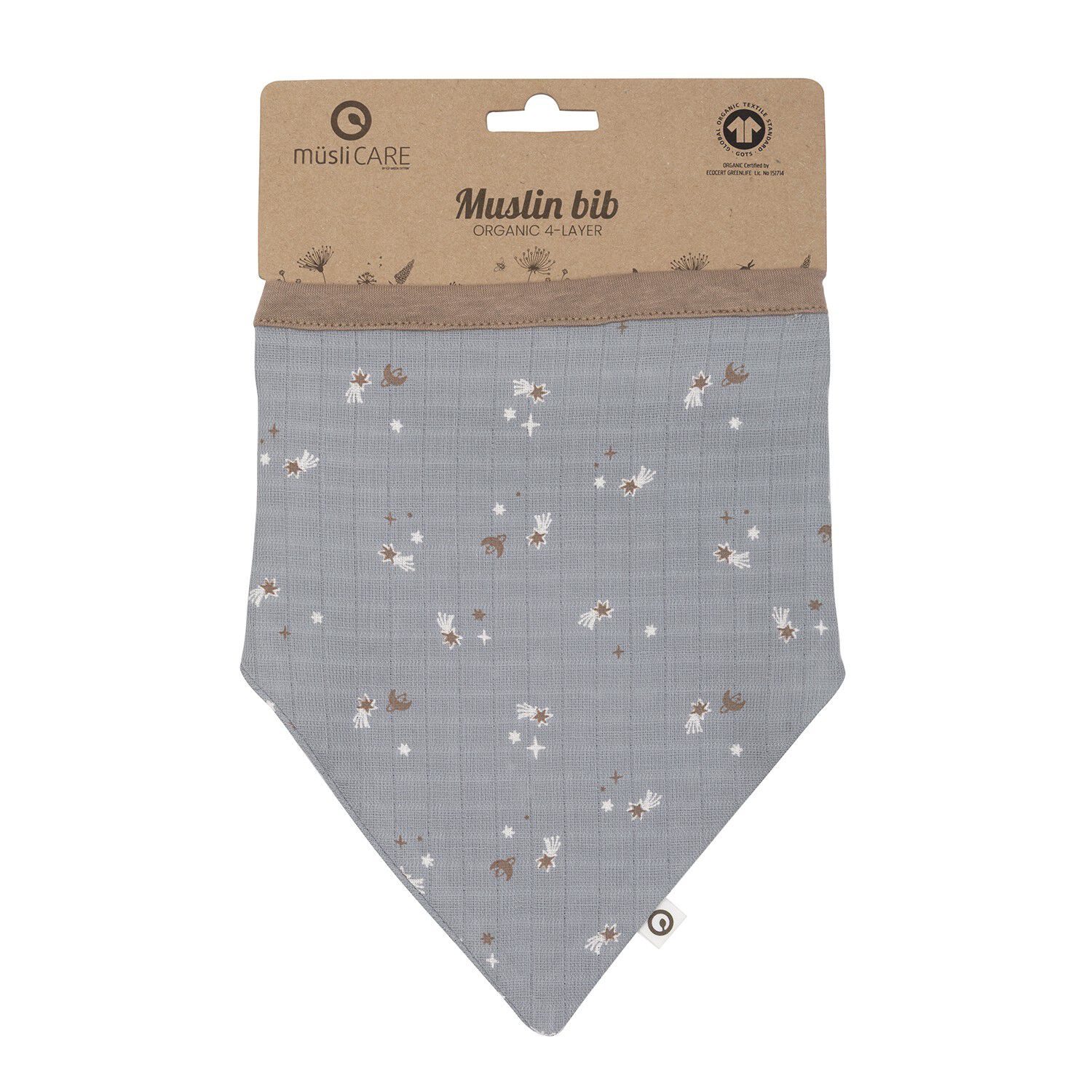 Stars muslin bib