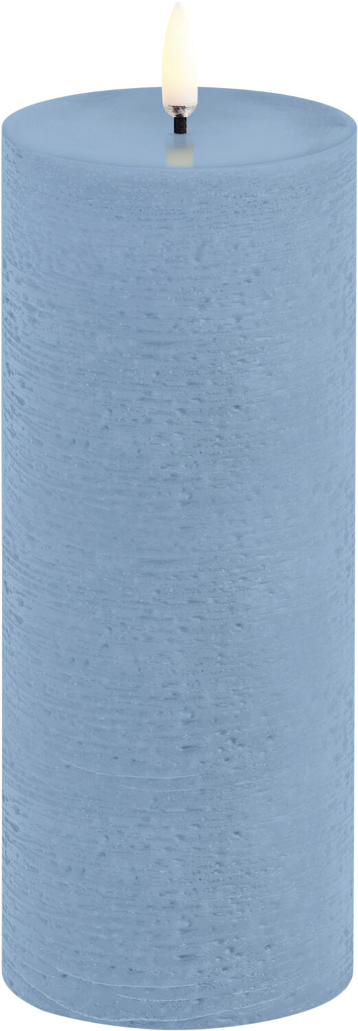 LED pillar candle, Sky Blue, Rustic, 7,8x20,3 cm