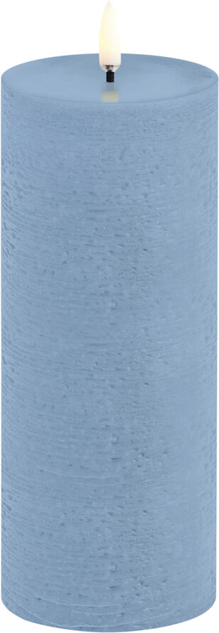 LED pillar candle, Sky Blue, Rustic, 7,8x20,3 cm