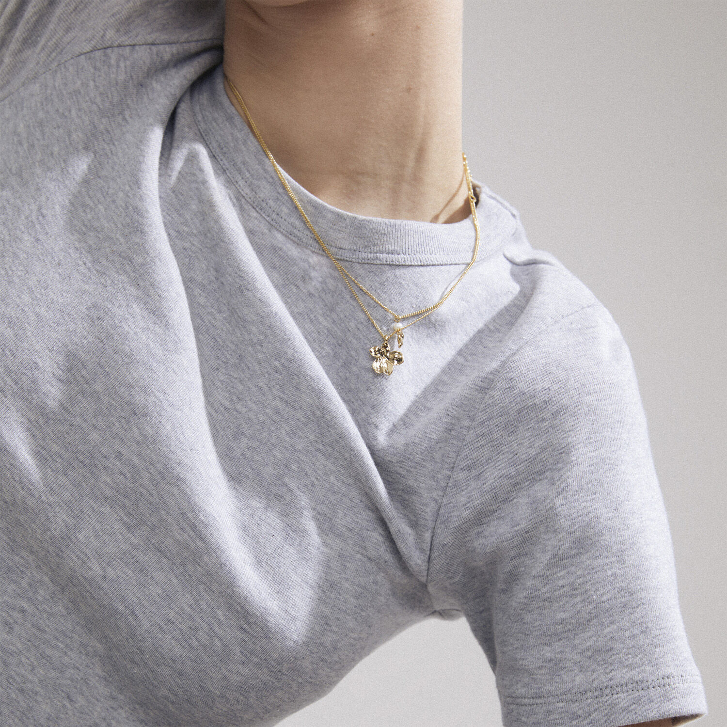 ZHURI recycled necklace 2-in-1 set gold-plated