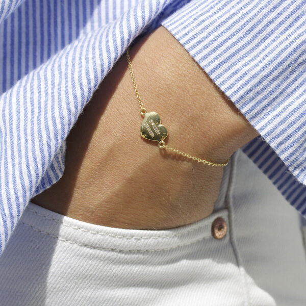 Equality Heart bracelet VERMEIL (925 Sterling silver gold plated 2. 5