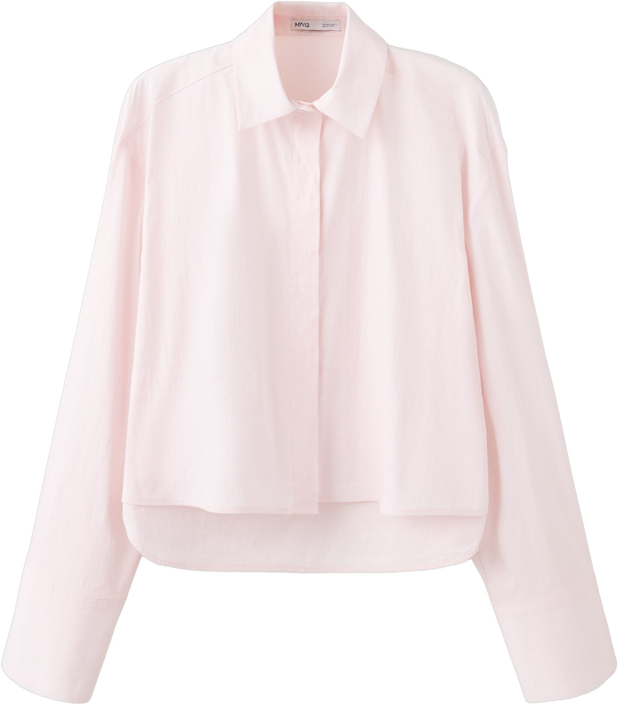 Cotton shirt with hidden buttons