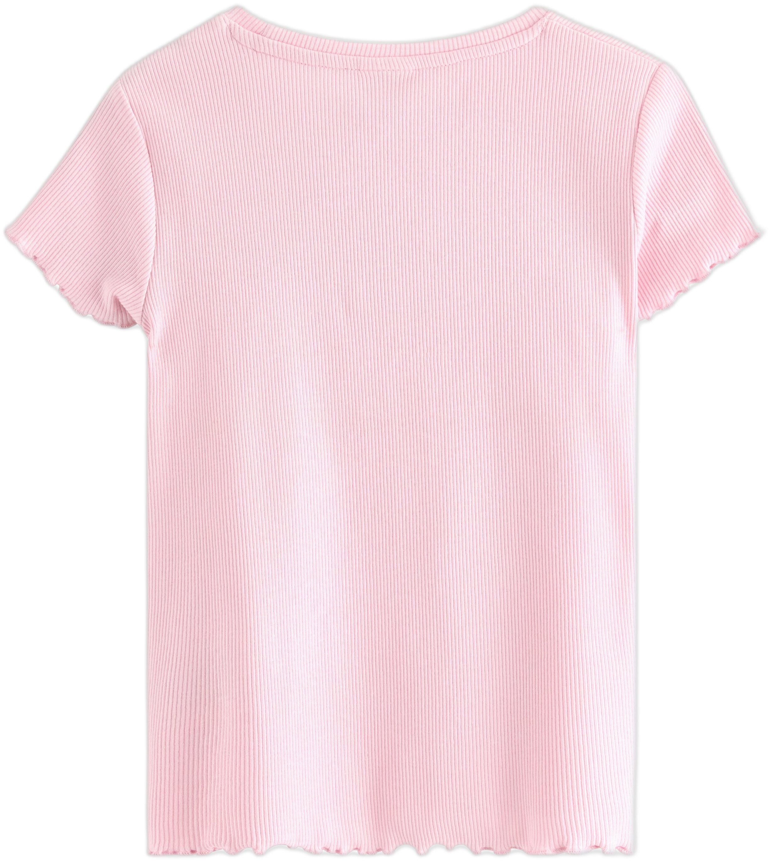 Fitted ribbed short-sleeve top with
