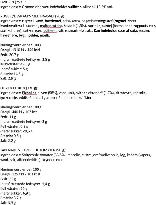 Gaveæske - Snacks & Wine