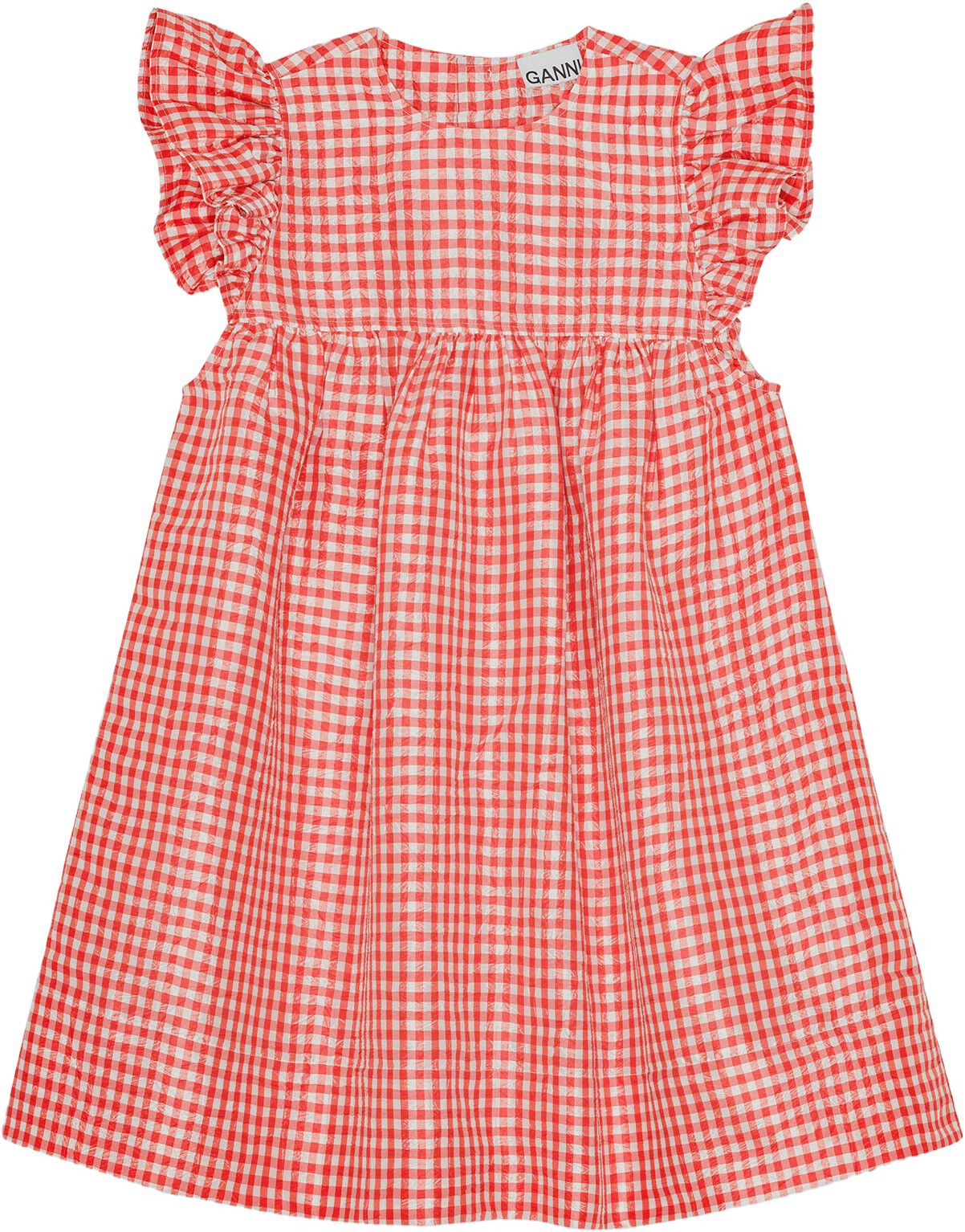Crinkled Taffeta Check Frill Mini D