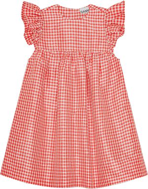 Crinkled Taffeta Check Frill Mini D