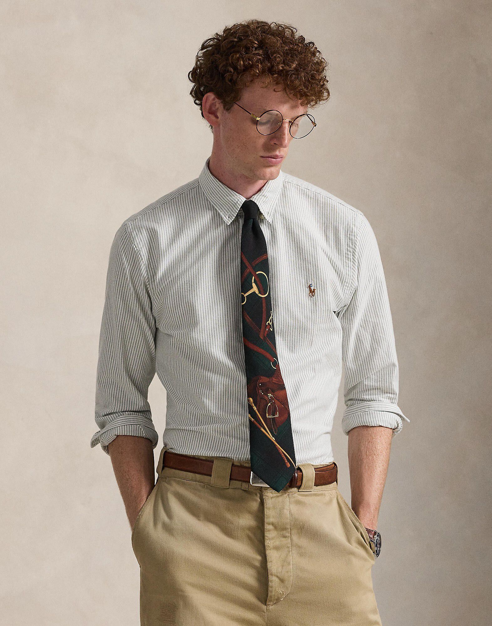 Slim Fit Striped Oxford Shirt