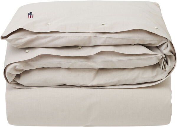 Pin Point Beige Cotton Duvet Cover