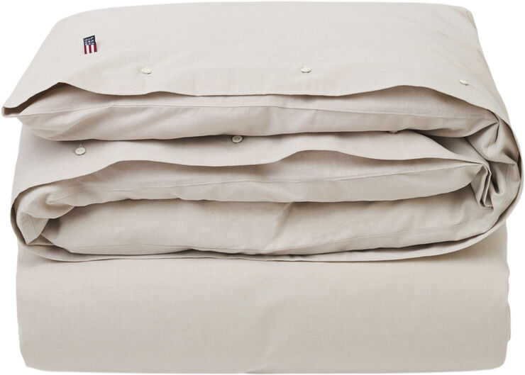 Pin Point Beige Cotton Duvet Cover