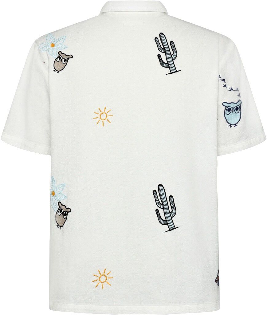 Box fit short sleeve shirt with embroidery - GOTS/Vegan