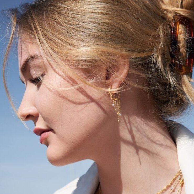 Jungle Ivy pearl hoops