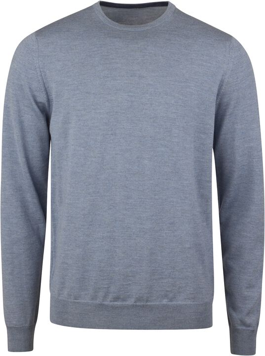 Sweater Knitted Crew Neck With Patch Merino Wool