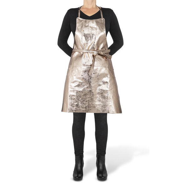 Five Pockets Apron, Slim Fit, Full Grain Leather Pearly Rose