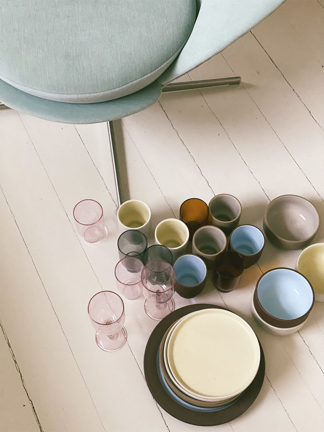 CUP, TALL, 2 PCS, CLAY TERRACOTTA, GLAZE LIGHT BLUE ,75100TB