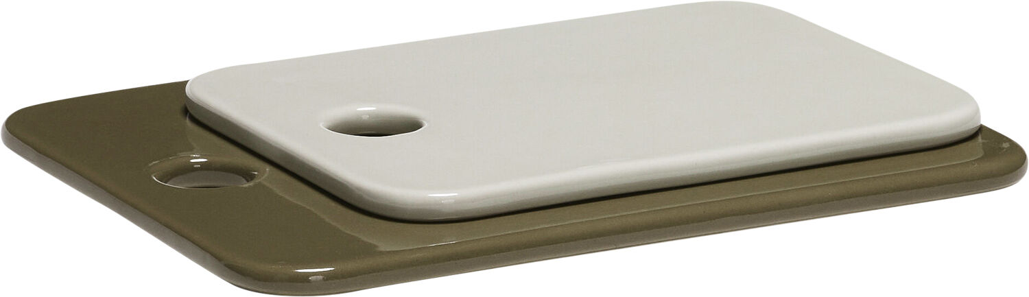 Amare Sm&oslash;rplatter Sand/Olivengr&oslash;n s&aelig;t af 2