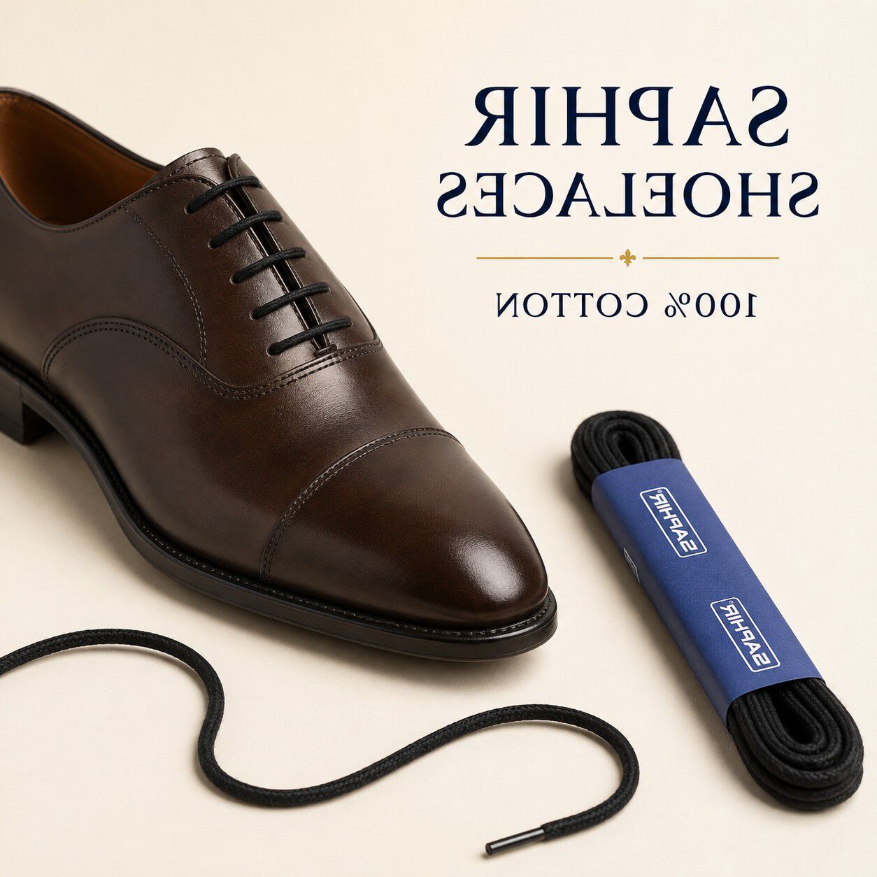 Saphir Waxed 4mm flat 75 cm