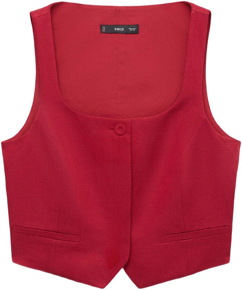 Linen-blend suit waistcoat
