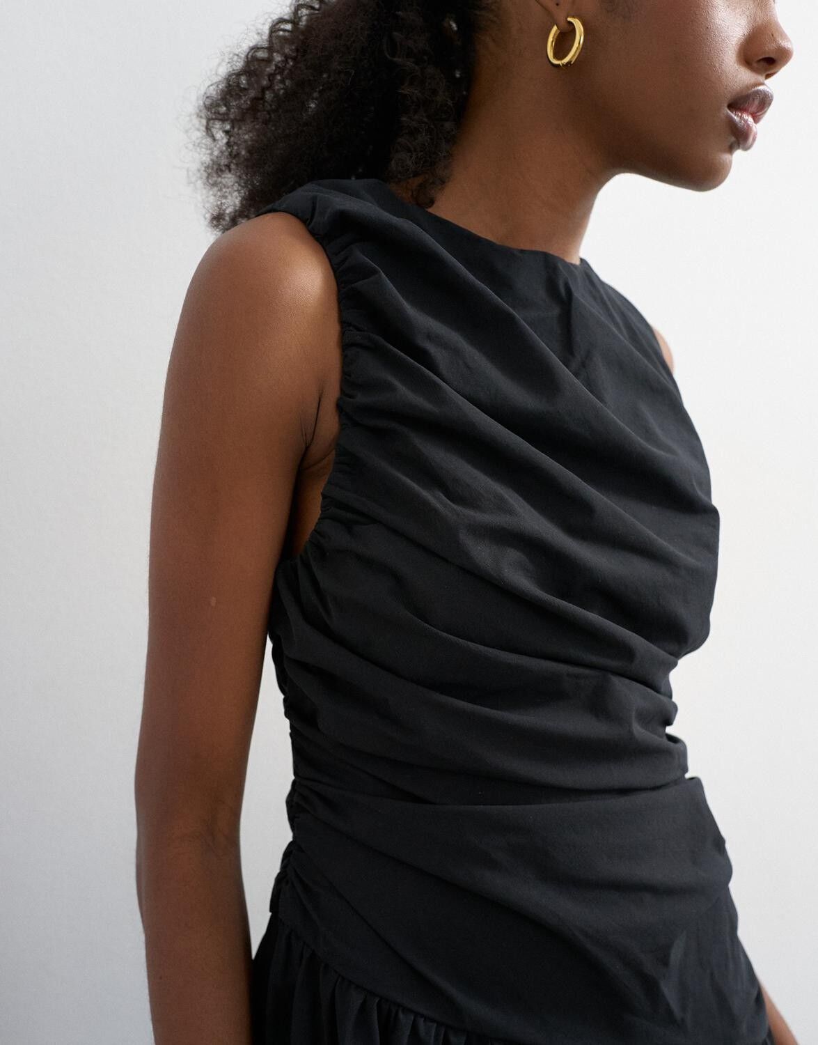 TSCAROS POPLIN RUCHED MAXI DRESS WV