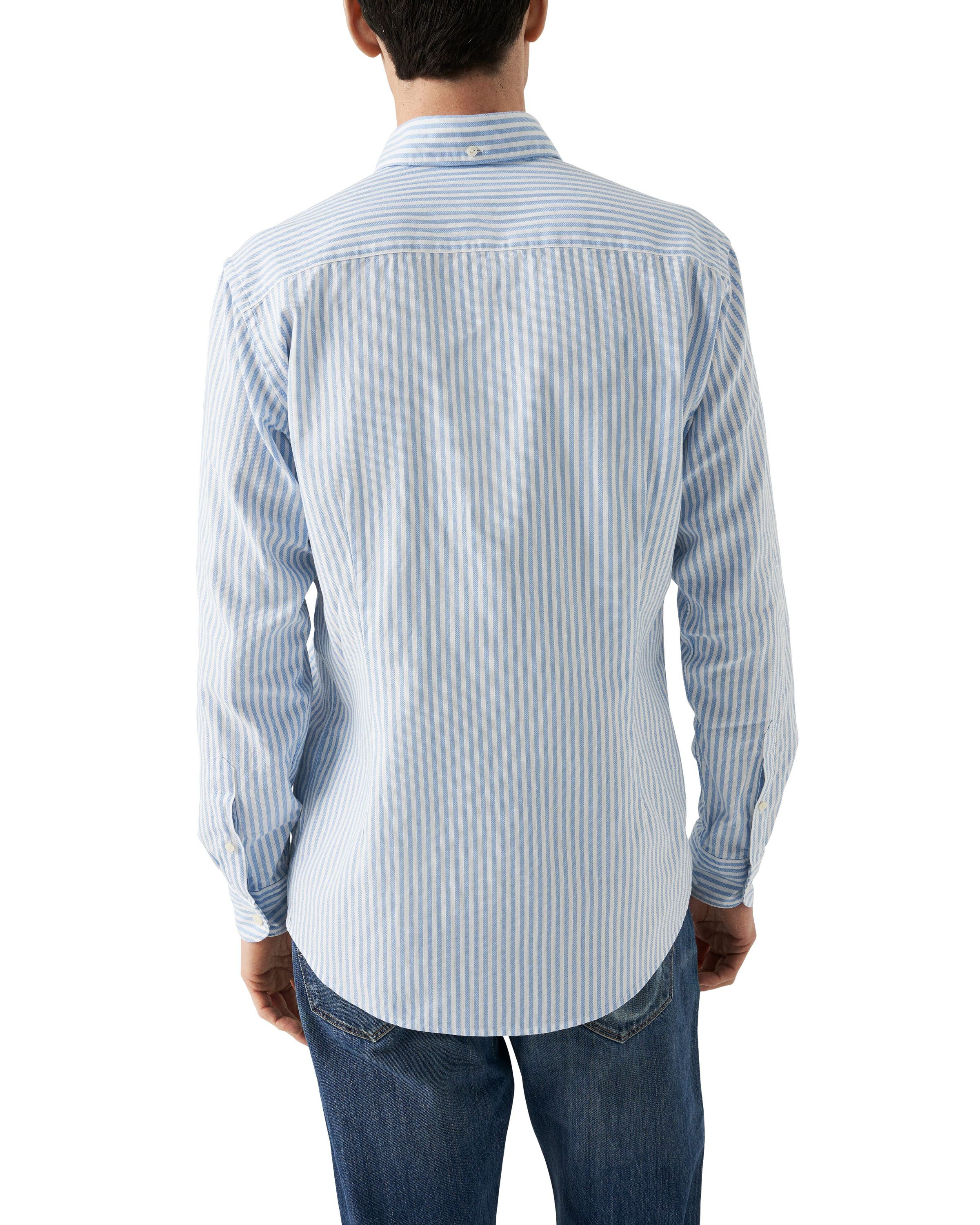Light Blue Striped Royal Oxford Shirt - Contemporary Fit