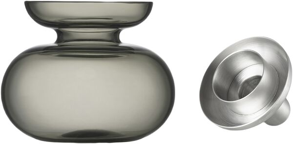 Vase/Lysestage Inu 11 x 10 cm Smoked Grey/Steel