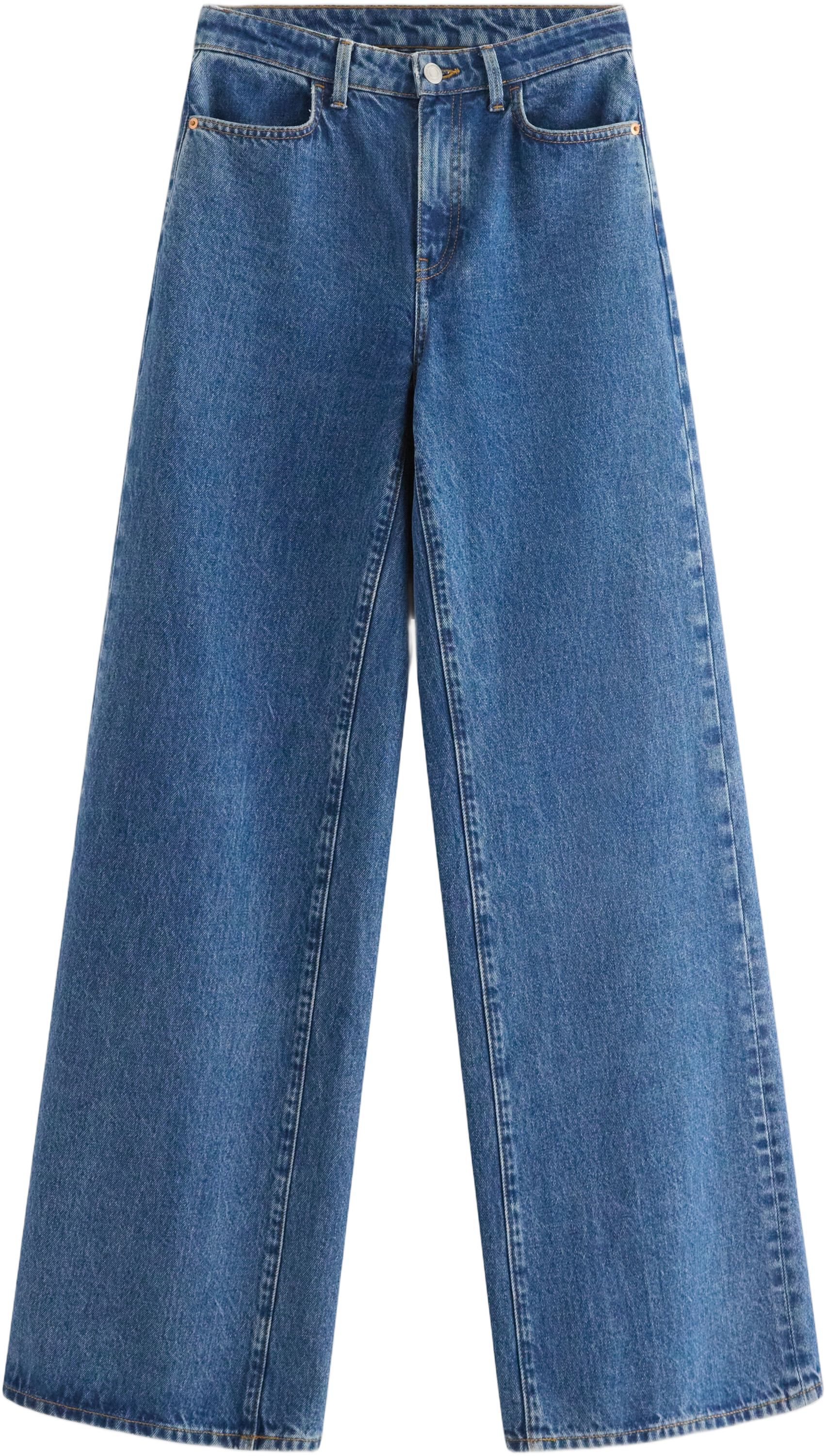 High waist jeans in cotton denim wi