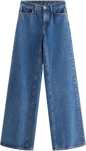 High waist jeans in cotton denim wi
