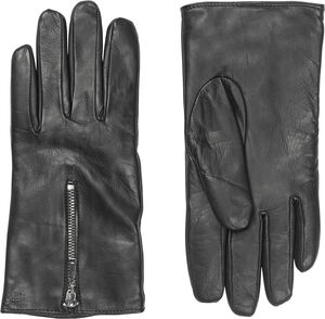 MJM Glove Zipper W Leather Black
