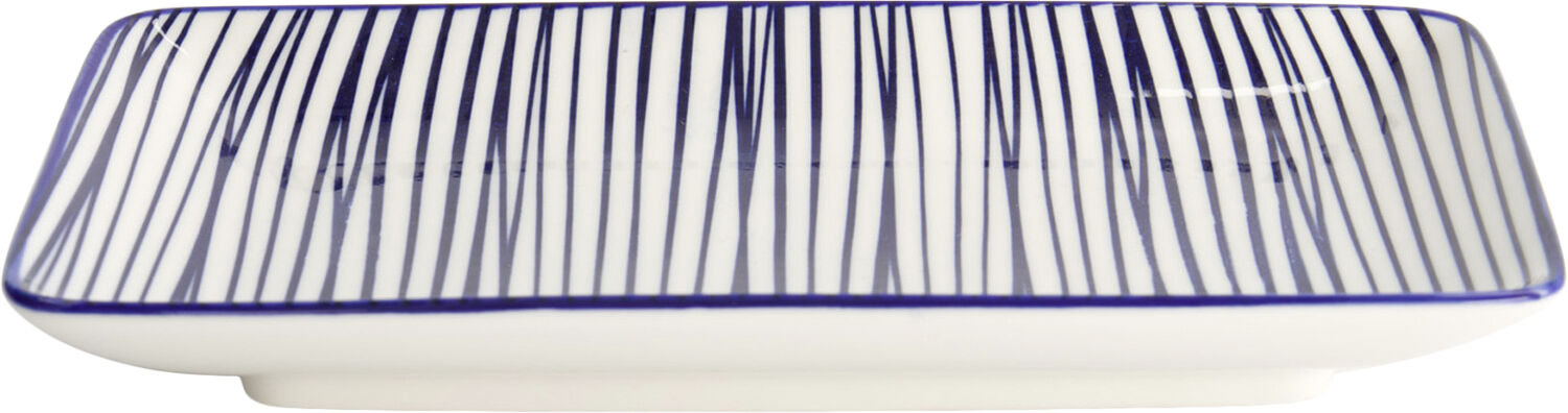 Nippon Bl&aring; plade rektangel 21x13,5cm Linjer