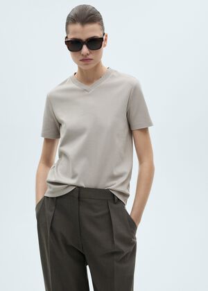 V-neck cotton T-shirt