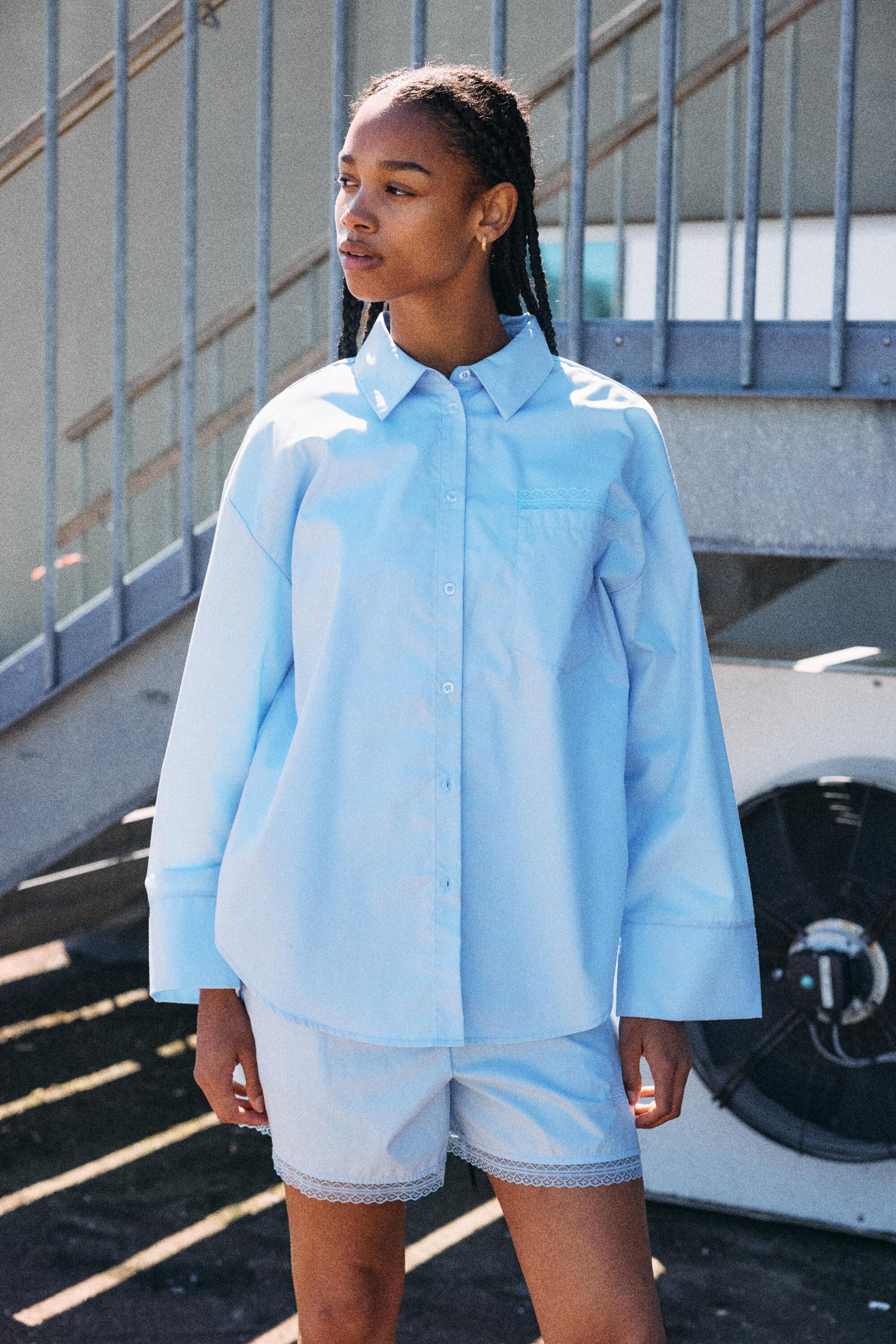 NMFRIDA L/S BUTTON LACE SHIRT TNT/1