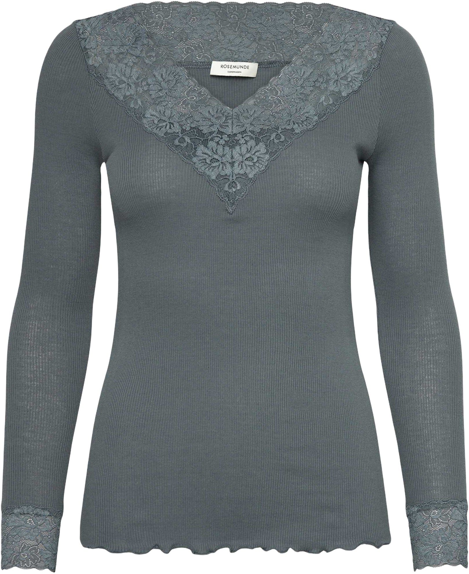 RWBernadine Organic LS V-neck Lace T-shirt