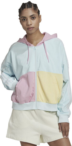 Essentials 3-Stripes Colorblock Full-Zip hættetrøje