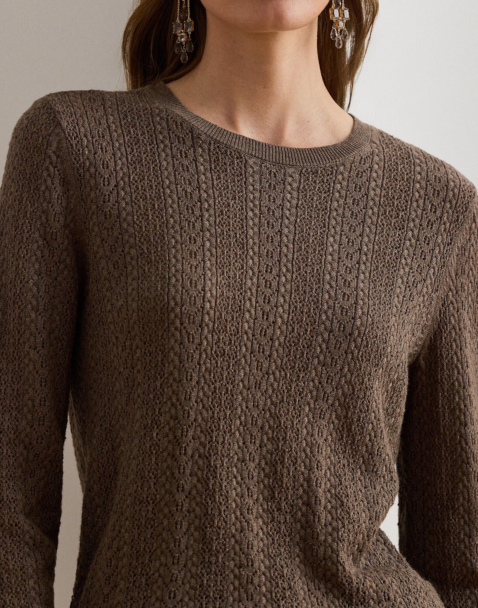 Pointelle-Knit Cotton-Blend Sweater