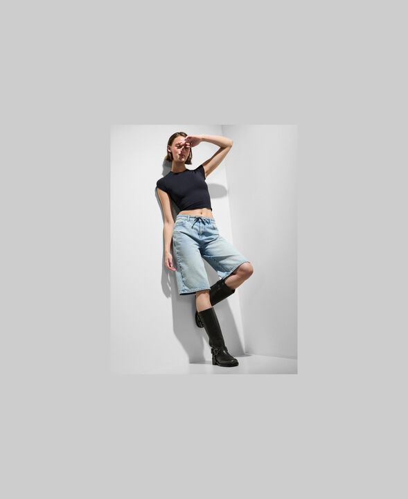 PCSELMA MW WIDE DENIM SHORTS