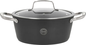 Gryde med glaslåg Travo 3,8 liter 24 cm Sort Aluminium