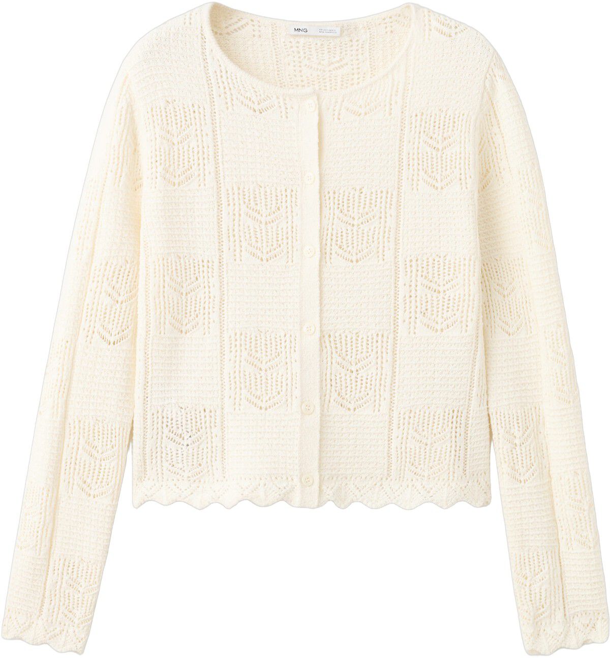 Openwork detail knit cardigan