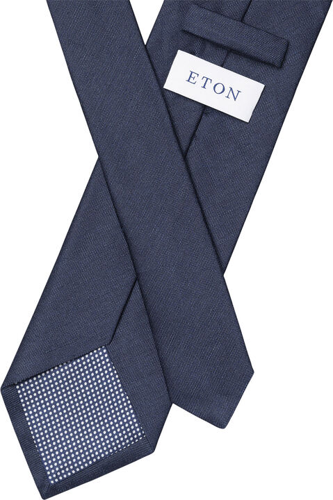 Dark blue Solid Silk Linen Tie