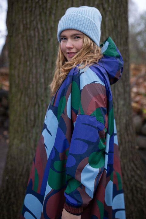 Danedream Drops Rain Poncho Blue Purple TROPS