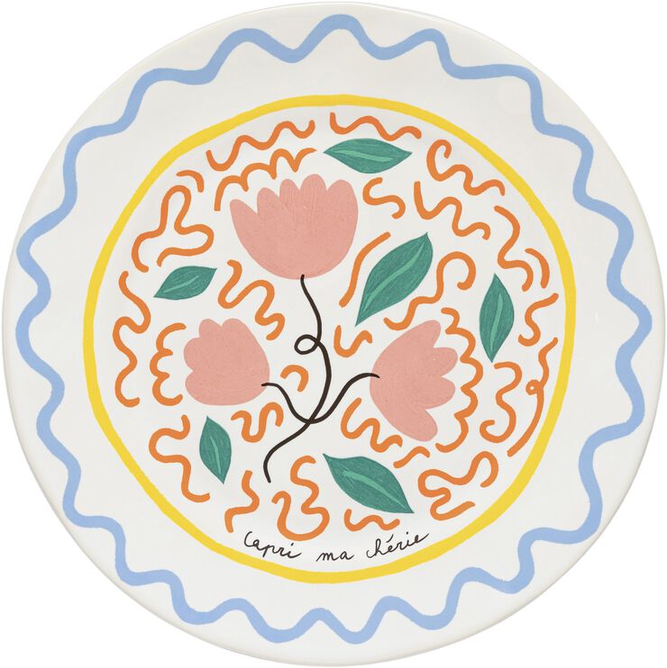 Tallerken flad Bliss 27 cm Rosa/Gul Keramik