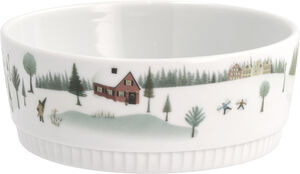 Skål lige kant Vinter 14 cm Hvid Ovnfast porcelæn