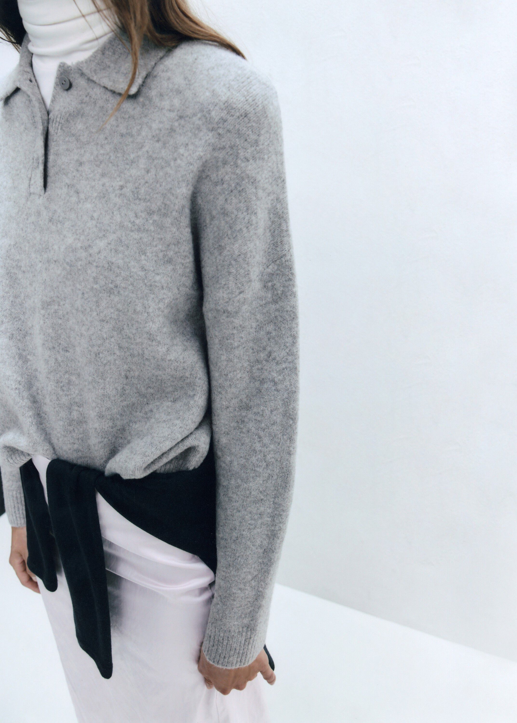 Knitted polo-neck sweater