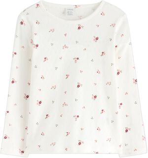 Long-sleeved top in soft cotton wit