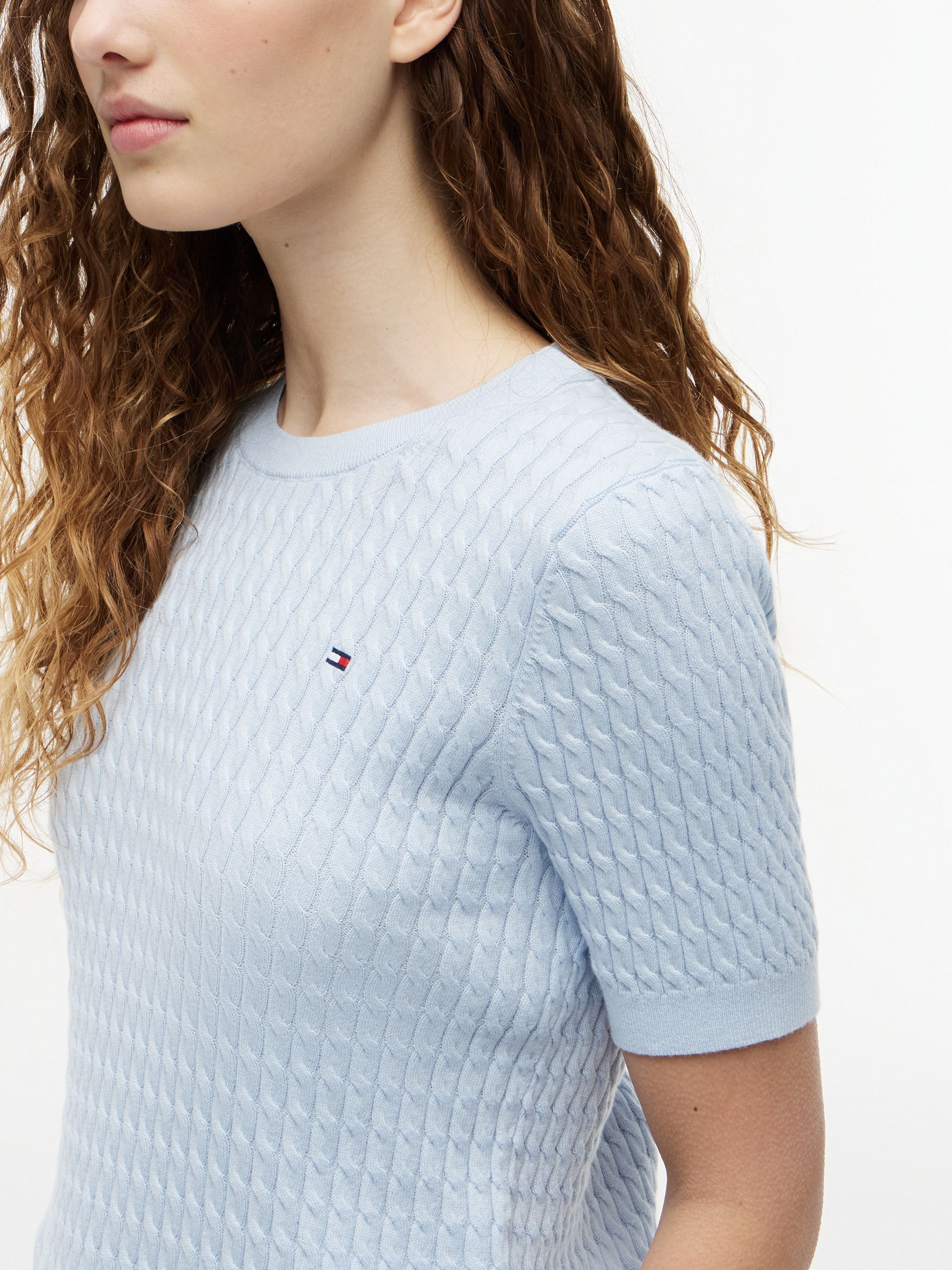 Cable Knit Short Sleeve Jumper