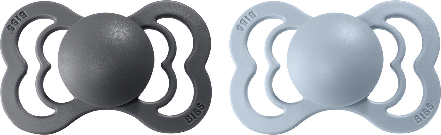 BIBS Supreme 2 PACK Silicone Size 1 Haze/Blossom