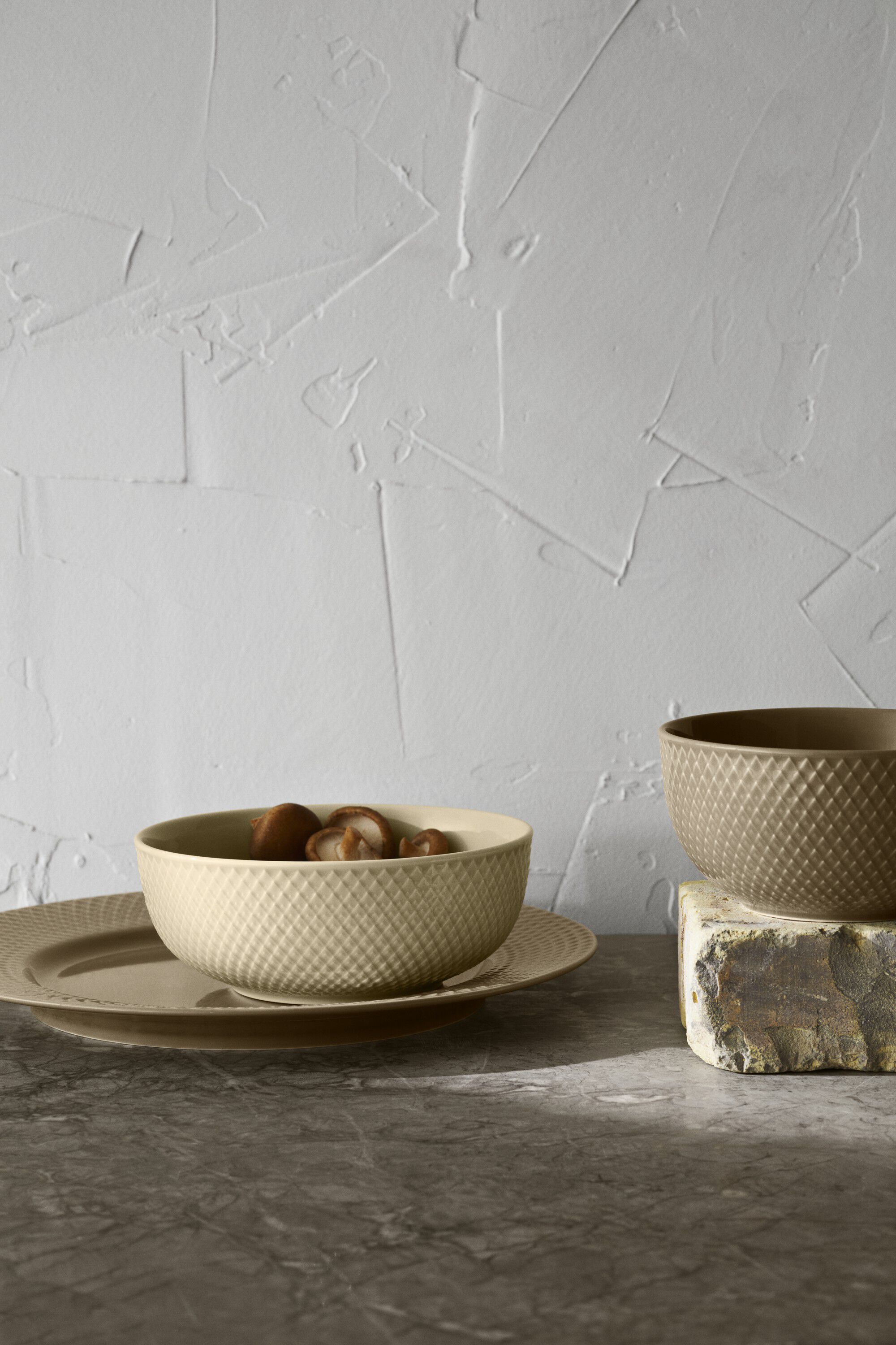 Rhombe Earth Sk&aring;l &Oslash;15. 5 cm marble