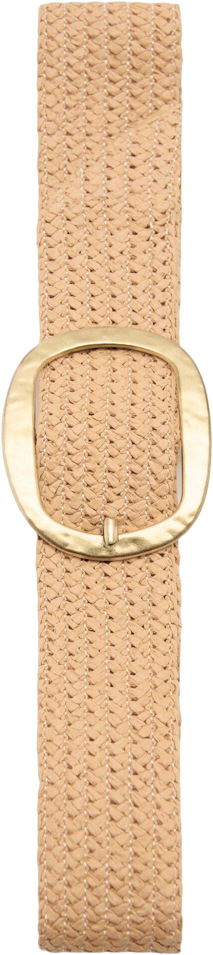 Natural fibre belt with oval buckle