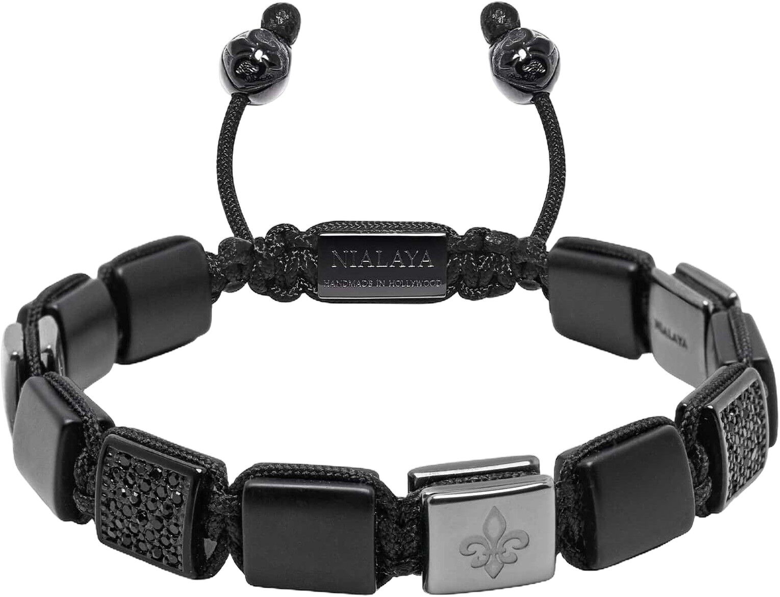 Matte Onyx Fleur Flatbead Bracelet