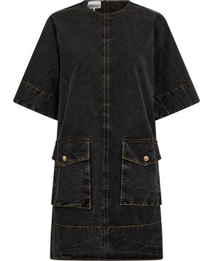 Washed Stretch Cotton Boxy Kimono M